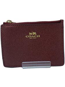 COACH◆カードケース/レザー/PNK/無地/レディース/F21072