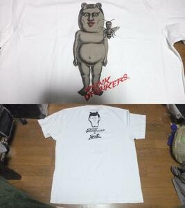 送料無料 未使用 パンクドランカーズ punkdrunkers 谷口崇 コラボ Tシャツ XXL 白 蜂 虫 熊 ベア 3L