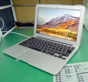 T10951nSSD取付済中古品 MacBookAir Mid2012 SSD512GB HighSierra 11.6inch 動作品 ACアダプタ付属
