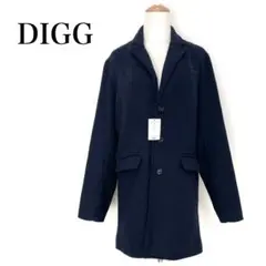 DIGG ディグ メンズ シンプル ワンボタン コート ネイビー 紺 M