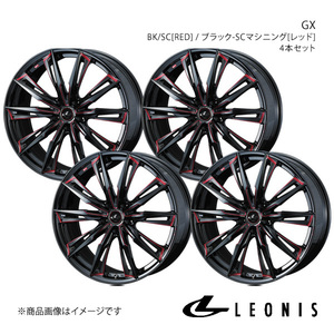 LEONIS/GX ムラーノ Z50 アルミホイール4本セット【19×8.0J5-114.3 INSET50 BK/SC[RED]】0039393×4