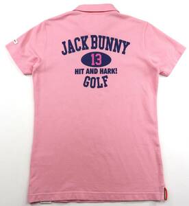 正規★Jack Bunny ジャックバニー by パーリーゲイツ バックプリント入り半袖ポロシャツ/レディース/サイズ1