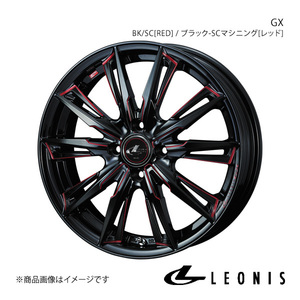 LEONIS/GX ライズ A200系 ガソリン アルミホイール1本【16×6.0J 4-100 INSET42 BK/SC[RED](ブラック/SCマシニング[レッド])】0039341