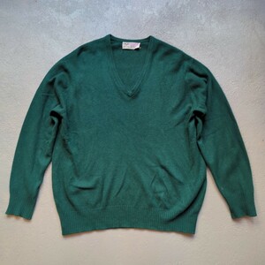 70〜80年代 Vintage スコットランド製 Kintyre ニット セーター メンズ M相当 Vネック カシミア100% ヴィンテージ ビンテージ/東洋/カナタ