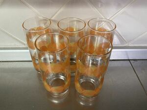HOYA クリスタル　5個セット　昭和レトロ グラスセット ガラスコップ GLASS タンブラーグラス グラス