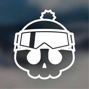 【カッティングステッカー】ニット帽にゴーグルスカル ウィンタースポーツ好きに スノーボード スノボ スキー ドクロ 骸骨 ロック パンク