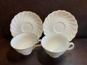 ◎希少美品　A185CC　NORITAKE 1973年 Bone china ノリタケ スタジオコレクション　カップ＆ソーサ２客. (同梱OK)