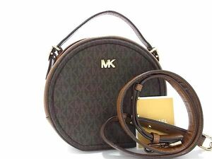 1円 ■美品■ MICHAEL KORS マイケルコース レザー ショルダーバッグ ポシェット 斜め掛けかばん レディース ブラウン系 FA5109