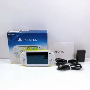 124【中古】SONY PlayStation Vita 本体 PCH-2000 ライムグリーン×ホワイト PSVITA Wi-Fiモデル 箱付き 動作確認 初期化済み 現状品