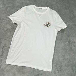 1円〜　極美品　MONCLER モンクレール　ダブルワッペン　半袖Tシャツ　ホワイト Sサイズ 7591