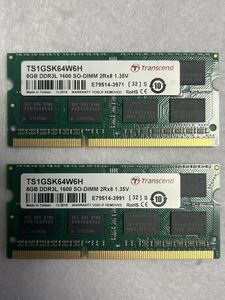 Transcend TS1GSK64W6H DDR3L-1600 PC3-12800 8GB 2枚 16GB PCメモリ