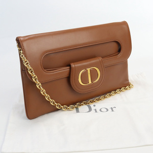 中古美品ディオールChristian Dior ディオールダブル レザー M8641U ランク：S us-1 2WAY クラッチバッグ レディース