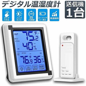 ワイヤレス 温湿度計 デジタル 子機1個 外気温度計 無線 温度湿度計 室内 室外 高精度 LCD大画面 640