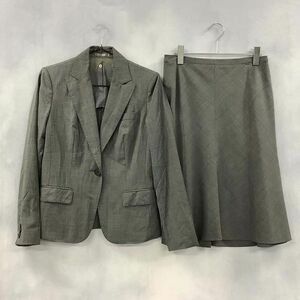 [PT13828] バーバリーロンドン スカートスーツ シングル セットアップ グレー系 38/40 BURBERRY LONDON