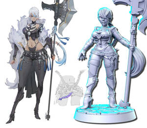 RN Estudio Rne-neo202 2a Ardhrun (neo-amazon guard) 3Dプリント D＆D メタルミニチュア メタルフィギュア TRPG スターグレイブ