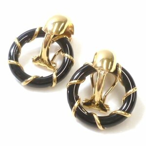 J◇K18 フープデザイン イヤリング イエローゴールド 18金 クリップ式 Yellow Gold earrings【ネコポスOK】