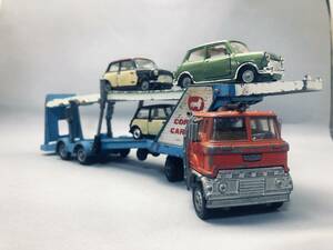 コーギー 1/43【４個】カートランスポーター・MINI De-Luxe WICKER WORK x 2個・BMC MINI cooper s MAGNIFIQE 1970年代　傷多め