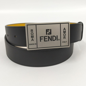 【中古】FENDI ベルト レザー ブラック系