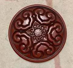 未使用品　鎌倉彫　抽象模様の飾り板　鍋敷き　菓子器　アンティーク　昭和