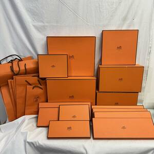 【現状品】　HERMES　エルメス　空箱　紙袋付き　まとめ　計14箱　空き箱　BOX　ブランド　小物　オレンジ