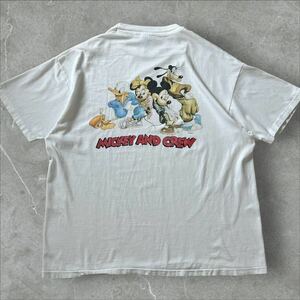 USA製 90s Disney シングルステッチ Tシャツ Hanes ヘインズ ミッキー ミニー ドナルド グーフィー ディズニー ヴィンテージ ホワイト 