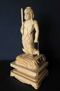 未使用保管品　白木不動明王　八号　光背なし　仏具　仏像（200515A1-2）87　M