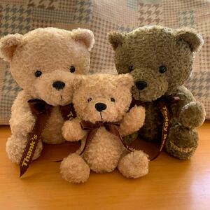 【送料無料】（三体セット）おもちゃ 玩具 ぬいぐるみ（Thank’s Teddy Bear）可愛いテディベアぬいぐるみ キャラクタードール（大2＋小1）