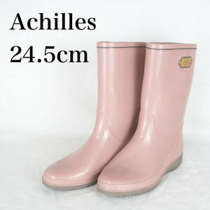 EB5224*Achilles*アキレス*レディースレインブーツ*24.5cm*ピンク