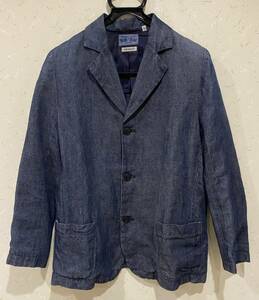 ※ブルーブルー PURE INDIGO BLUE藍BLUE JAPAN ARIGATO 麻 テーラードジャケット 日本製 1/S　　　　　　　BJBA.B