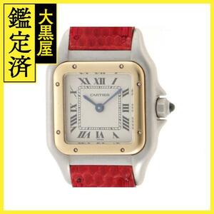 cartier　カルティエ　パンテールSM　1120　YG/SS　革ベルト　社外【431】