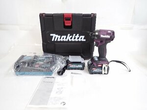 【美品】 makita マキタ TD002GDXAP 充電式インパクトドライバー 2.5Ah 40V オーセンティックパープル 説明書/ケース付 ∴ 6DF8A-2