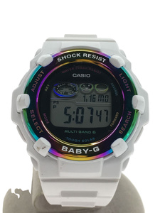 CASIO◆BABY-/ベイビージー/Gソーラー腕時計/アナログ/ラバー/ブラック/ホワイト