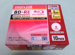 2202エ◆maxell　データ用ブルーレイディスク　BD-RE　BE25ＶPLWPA.10S　2倍速　10枚組◆