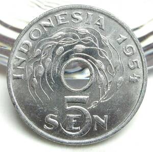 インドネシア　5セン　1954年　22.04ｍｍ　1.29g