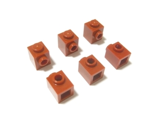 凸レゴ凸　%87087　1x1片面ポッチ付ブロック（濃オレンジ）　6個