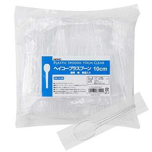 シモジマ ヘイコー スプーン プラスチック 透明 10cm 個包装 100本 004513007