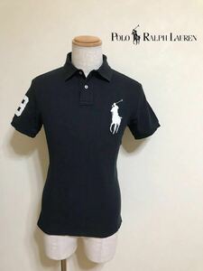 Polo Ralph Lauren CUSTOM FIT ポロ ラルフローレン ビッグポニー 鹿の子 ポロシャツ トップス サイズM 175/96A 半袖 黒 綿