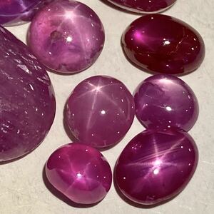 〔天然スタールビー9点おまとめ20ct〕M ルース 裸石 star ruby jewelry コランダム 宝石 ジュエリー 