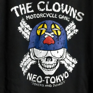 送込　AKIRA THE CLOWNS NEO TOKYO Motorcycle gang 半袖Tシャツ　黒色　XLサイズ 