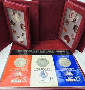 3点セット 1984 ロサンゼルスオリンピック記念 銀貨 リバティコイン プレステージ プルーフセットなど 記念硬貨