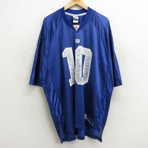 XL/古着 リーボック 半袖 ビンテージ フットボール Tシャツ メンズ 00s NFL ニューヨークジャイアンツ イーライマニング 10 ラグラン 大き