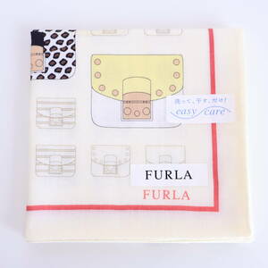 ■未使用　FURLA フルラ　ハンカチ　バッグ柄　アイボリー■