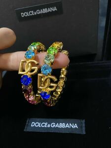 Dolce & Gabbana 新品　正規品　未使用　ゴールド　レインボー　マルチカラー　ロゴ　フープ　ピアス　ドルチェアンドガッバーナ　派手