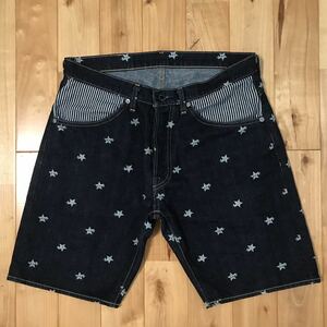 BAPE STA デニム ハーフパンツ Sサイズ a bathing ape BAPE star denim shorts エイプ ベイプ アベイシングエイプ m45