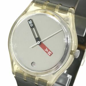 Swatch スウォッチ MoMA 腕時計 クオーツ コレクション コレクター おしゃれ ミラー カレンダー 軽量 スケルトン 電池交換済 動作確認済
