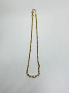 Christian Dior クリスチャンディオール ネックレス CDロゴ ラインストーン アクセサリー ペンダント ゴールドカラー　長さ約　43cm