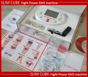 ★美品 ハイパワー・高周波EMSマシン SLIM CUBE 腹筋 筋肉運動 ダイエット シェイプアップ効果 エクササイズ 痩身 スリムビューティハウス