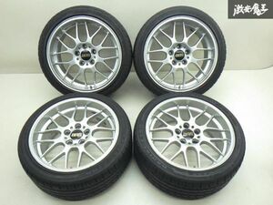 ●【歪み無し!】 BBS RG737 FORGED 鍛造 18インチ 8.5J +13 PCD120 5H タイヤ付 235/40R18 12y 4本 BMW E39 5シリーズ にて使用 棚W-2