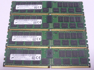 メモリ サーバーパソコン用 Micron DDR4-2400 (PC4-19200) ECC Registered 16GBx4枚 合計64GB 起動確認済です MTA36ASF2G72PZ-2G3B1QI