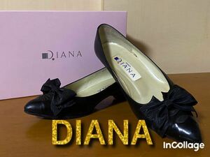 靴 ☆ DIANA☆ パンプス ２１ｃｍ 黒 BLACK / レザー ☆ ダイアナ ☆ レディース 箱付